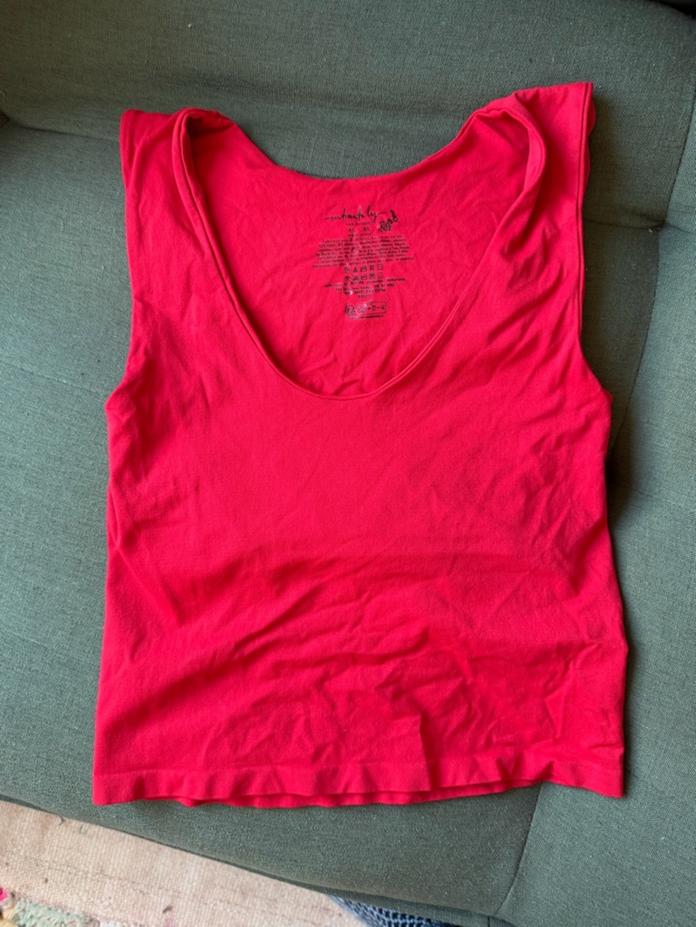 Free People Bright Red Scoop Neck Tank